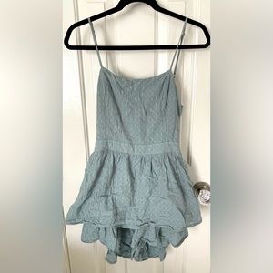 Sage Green Open Back Romper